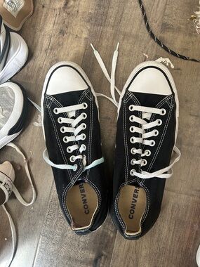 Converse Black and White Low Top Canvas Sneakers
